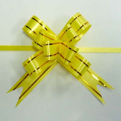 Customized printed flower plastic ribbon bow for gift packing