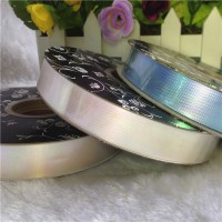 Wholesale cheap polypropylene material  rainbow embossed ribbon  festive decoration plastic ribbon