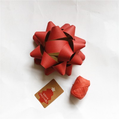 Gift Wrapping Degradable Recycled Craft Paper Raffia Rope Christmas Ribbon Rolls and Bows